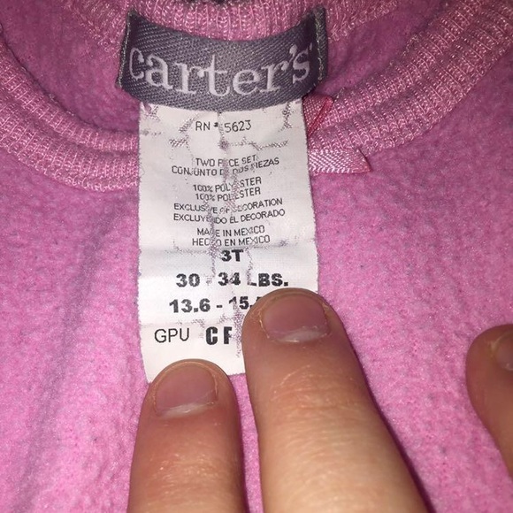 Carters 3T pink dessert 2-piece pajama set - Picture 3 of 4